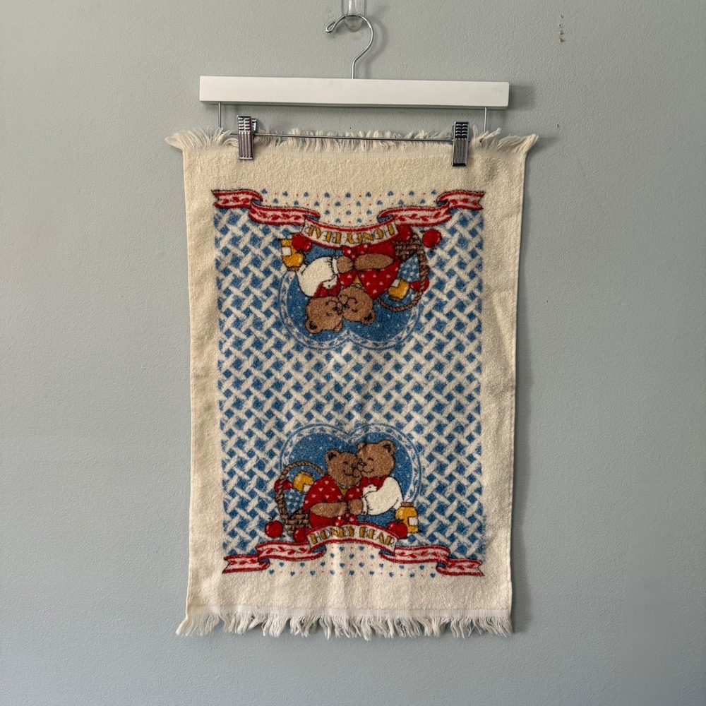 Vintage Honey Bear Cannon Kitchen Towel Cottagecore Teddy Bears